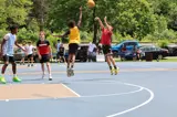 Youth basketball player shooting a shot
