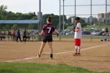 two people playing softball