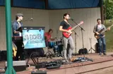 band playing on outdoor stage